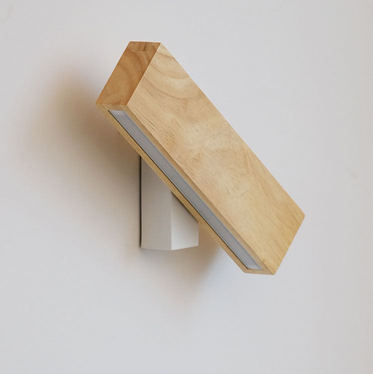 Nordic Style Rotatable Solid Wood LED Wall Sconce for Contemporary Spaces