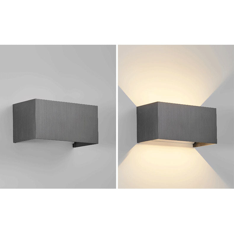 Modern Gray Aluminum Square LED Wall Sconce Lamp for Entryway Lighting