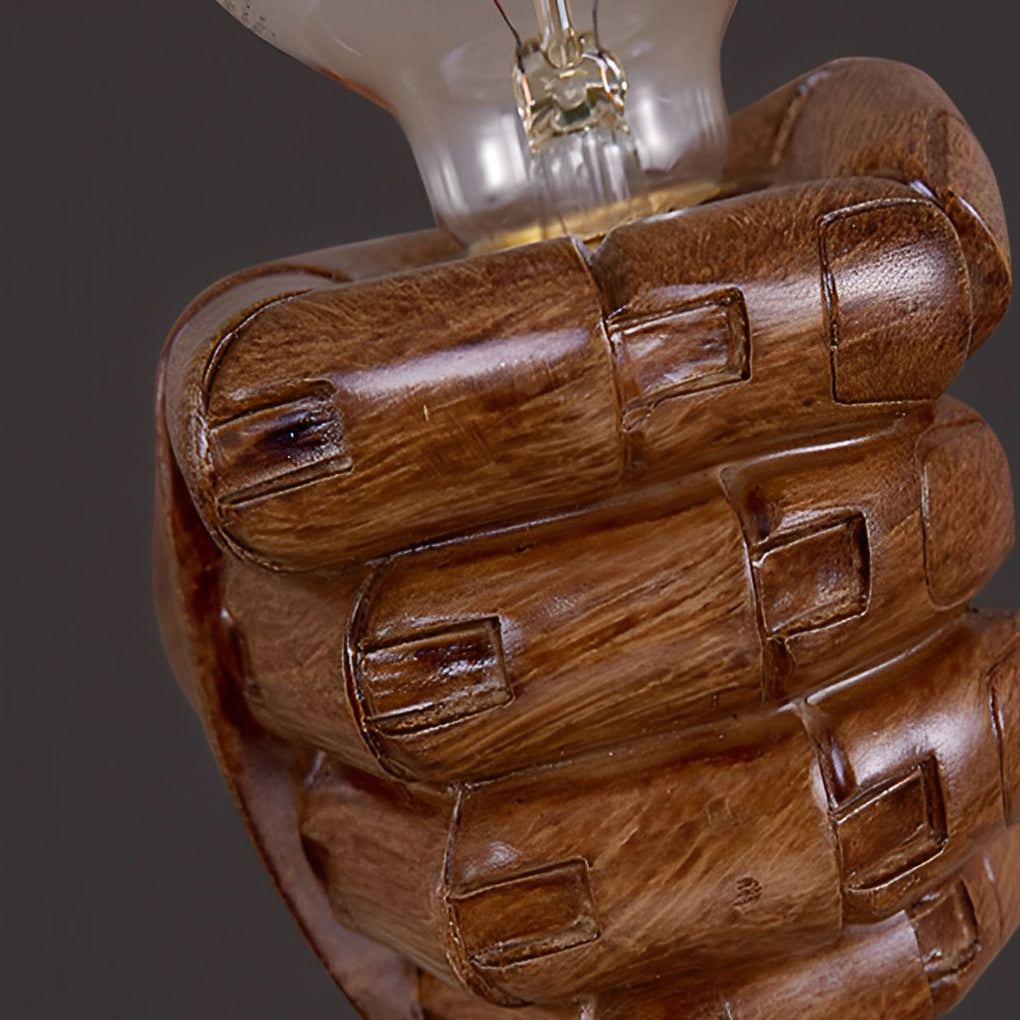 Retro Industrial Resin Hand Fist Wall Sconce Light Fixture for Home Decor