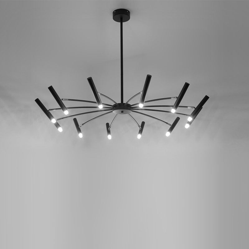 Modern Round Radioactive Iron Aluminum Chandelier for Living Room Lighting