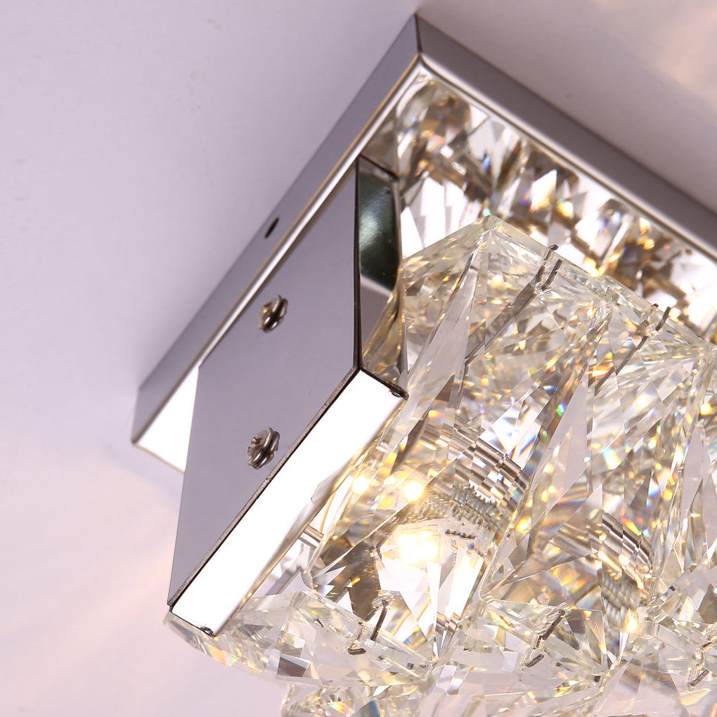 Modern Crystal LED Wall Sconce Light with Three Dimming Levels for Living Room