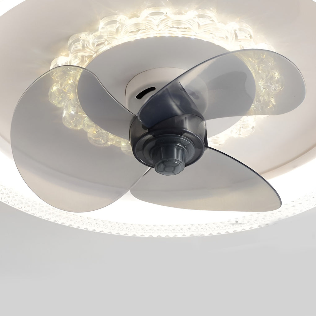 Muted Round 360° Rotatable LED Ceiling Fan Light for Modern Spaces