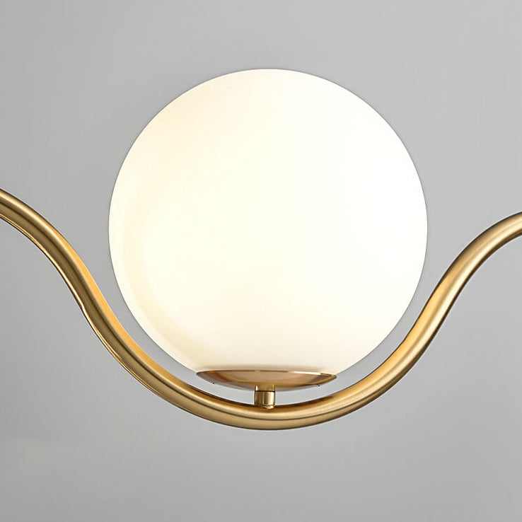 Scandinavian Minimalist 2/3-Light Wave Glass Pendant Chandelier for Island