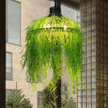 Elegant Green Leaf 3-Light Metal Chandelier for Dining & Living Room