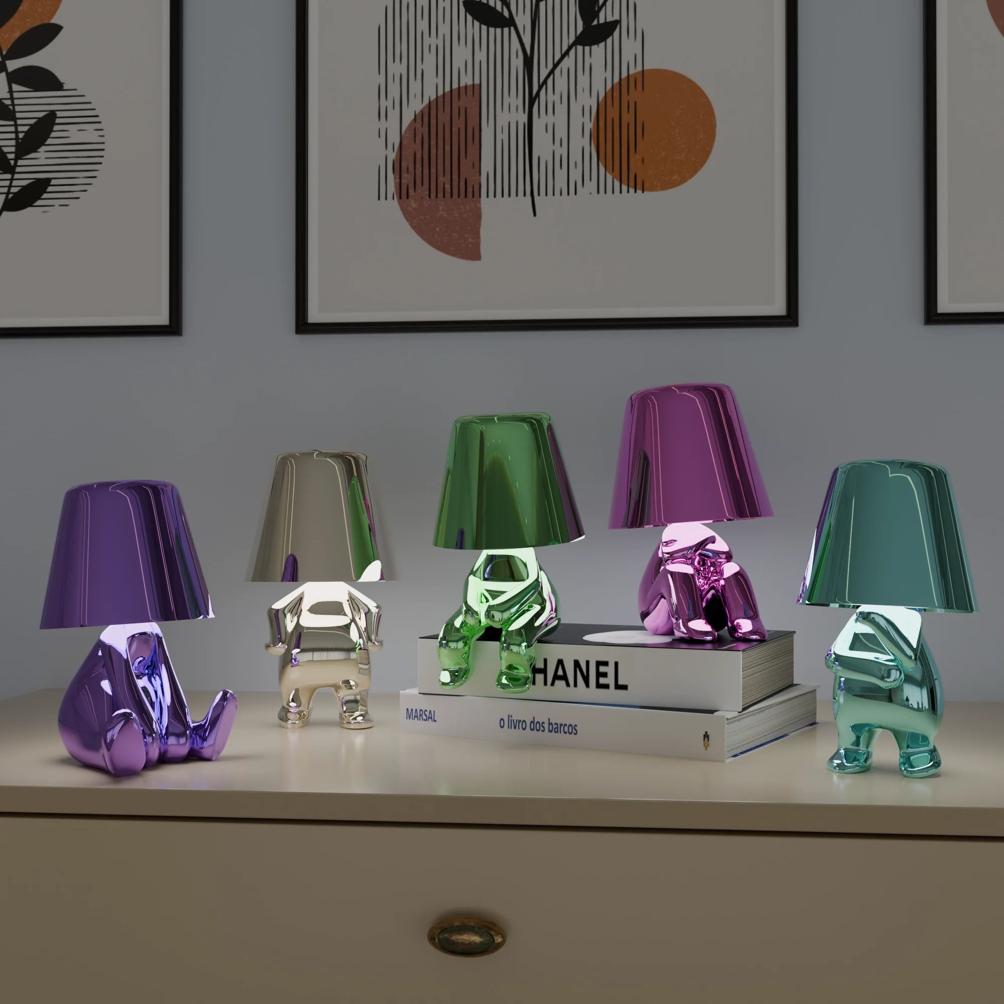 Vibrant Multicolor Table Lamps - Modern Ceramic Lighting for Living Room