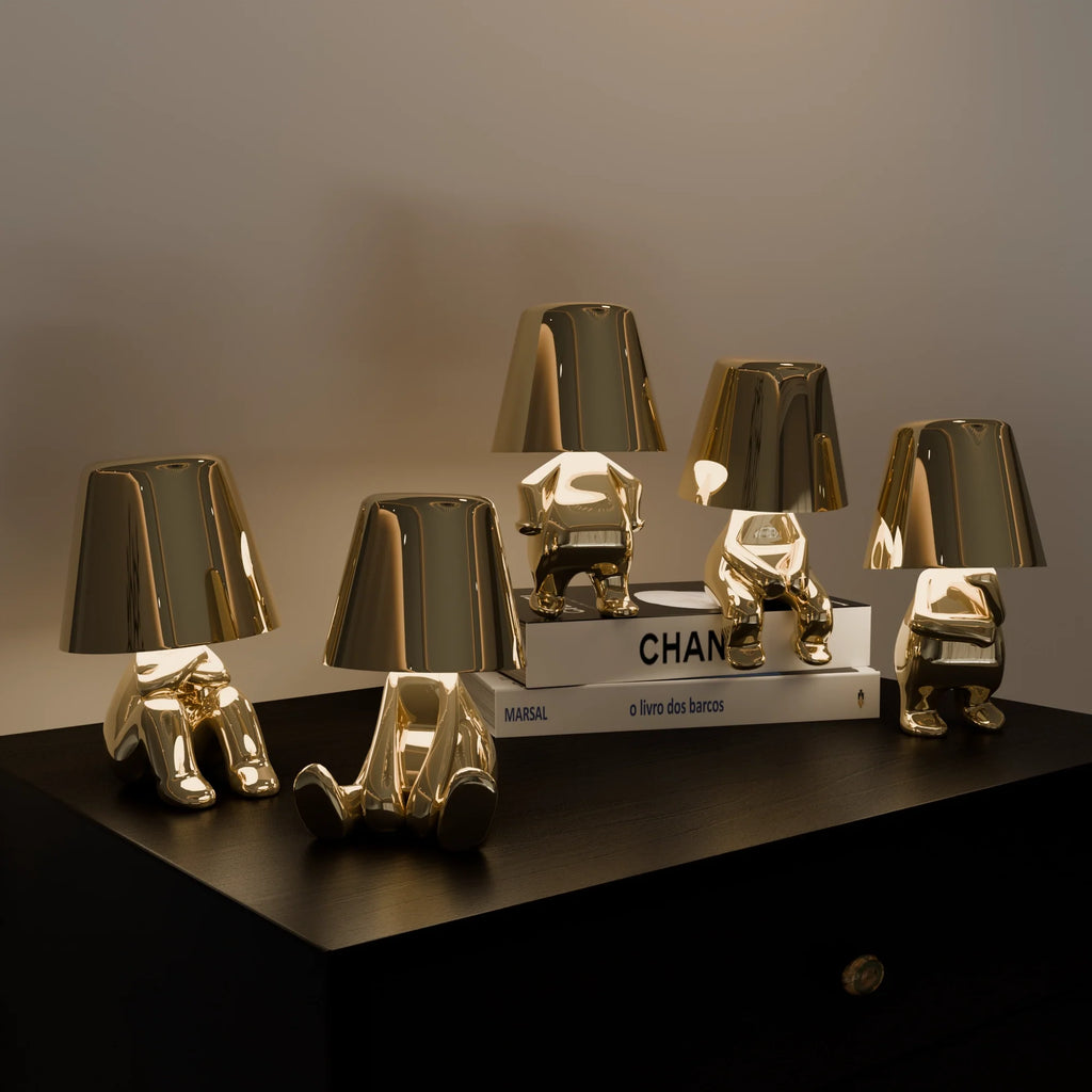 Elegant Gold Table Lamp Set – Modern Decor for Living Room & Office