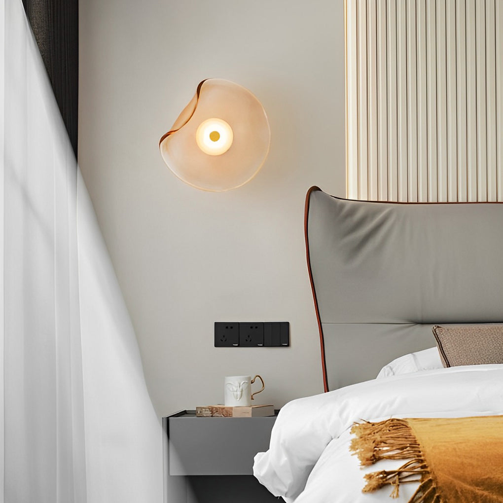 Postmodern Irregular Round Glass Wall Sconce for Stylish Home Lighting