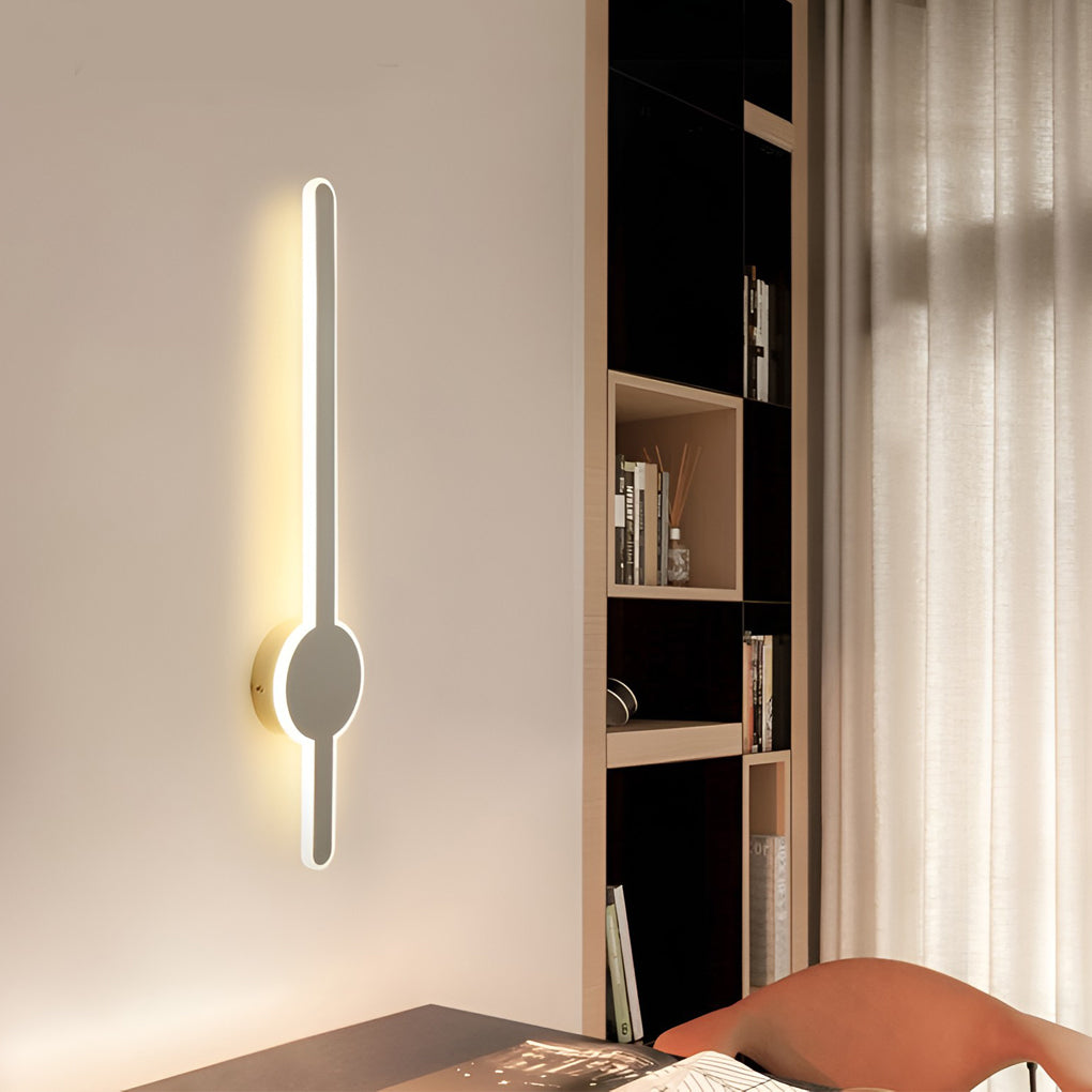 Sleek Modern LED Wall Sconce in Black/Gold/White for Living Room Decor