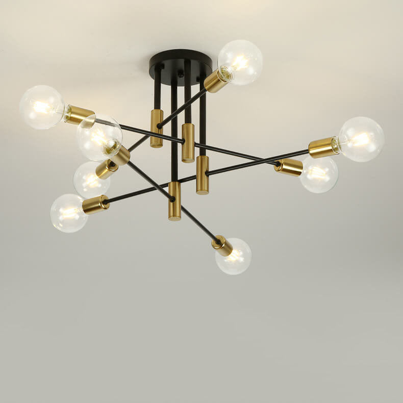 Nordic Minimalist Black Iron 4/6/8-Light Chandelier for Kitchen Island