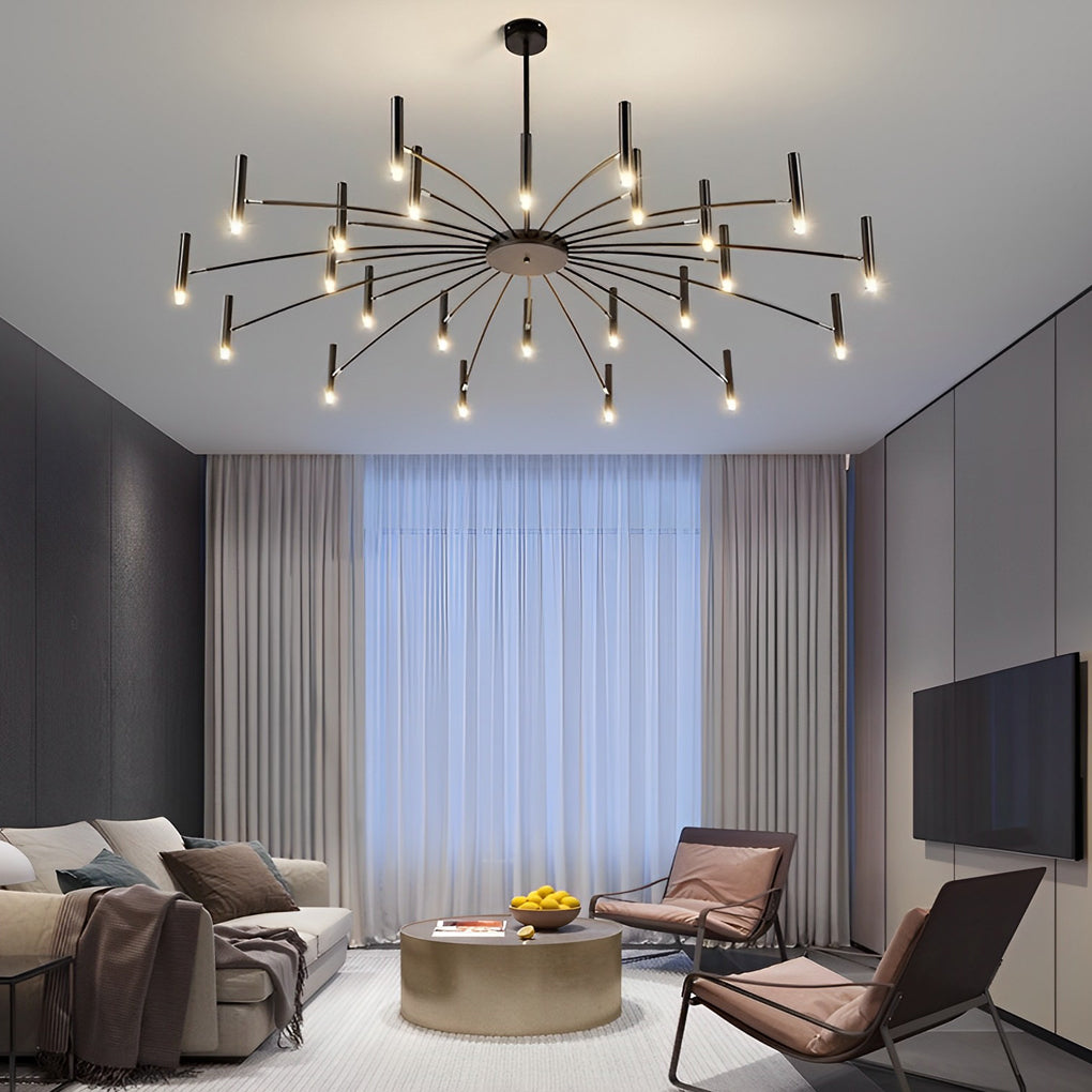 Stylish Adjustable Metal LED Chandelier for Dining Room - Three-Step Dimming