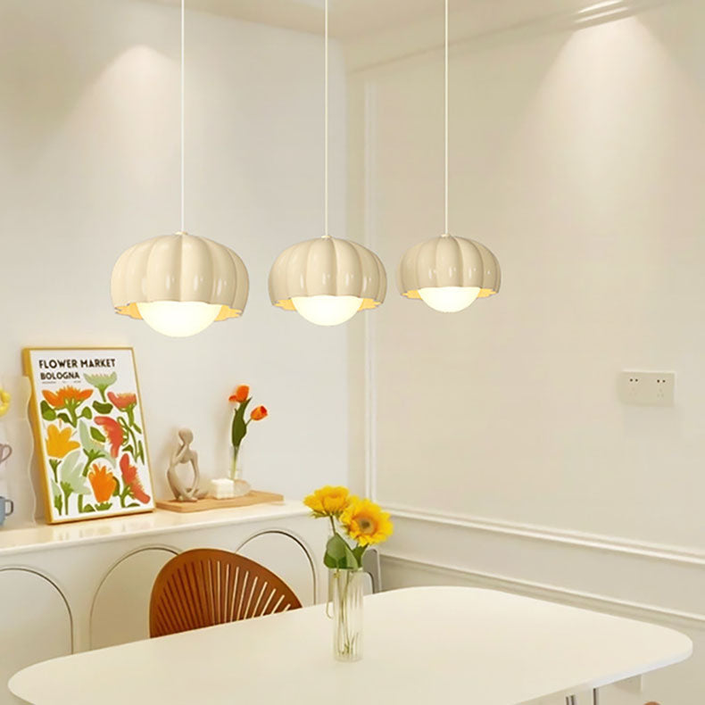 Contemporary Cream Aluminum Resin Pendant Chandelier for Dining Room
