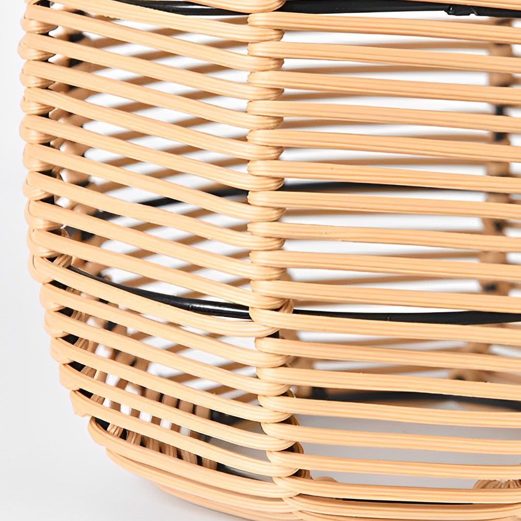 Waterproof Rattan Solar Garden Lantern Light for Outdoor Patio Décor