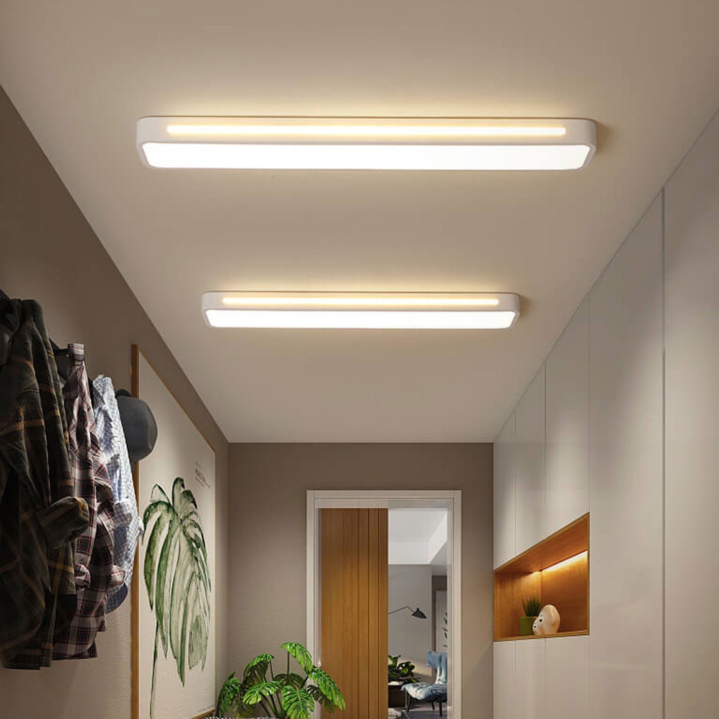 Nordic Minimalist White LED Flush Mount Ceiling Light for Modern Spaces