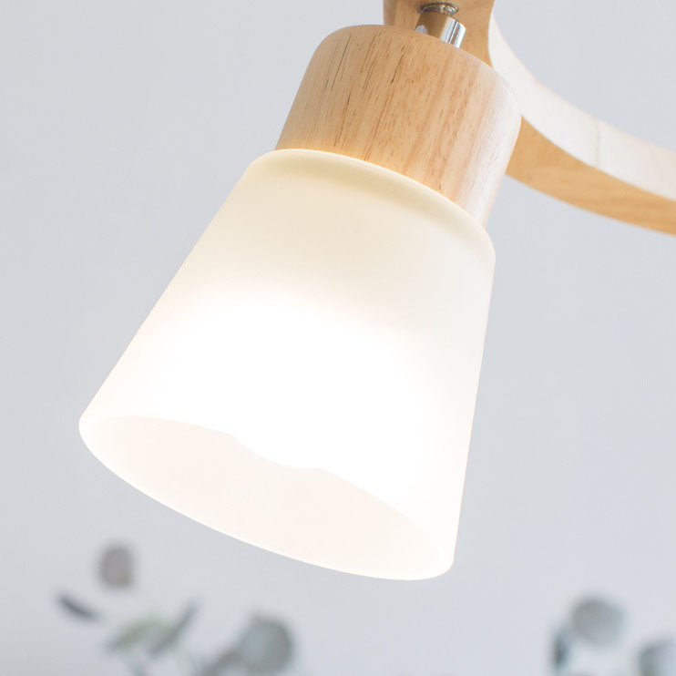 Nordic Minimalist Solid Wood 3/5-Light Chandelier for Living Room