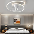 Modern White LED Ceiling Fan Light with 360° Rotation & Dimming