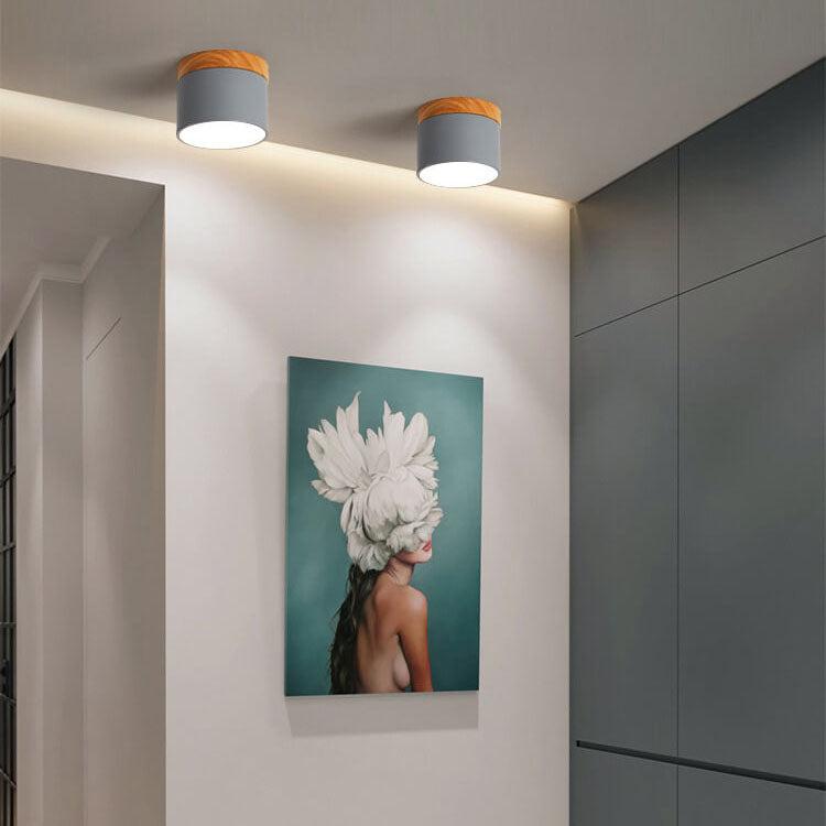 Elegant Scandinavian Solid Color LED Flush Mount Ceiling Light for Home