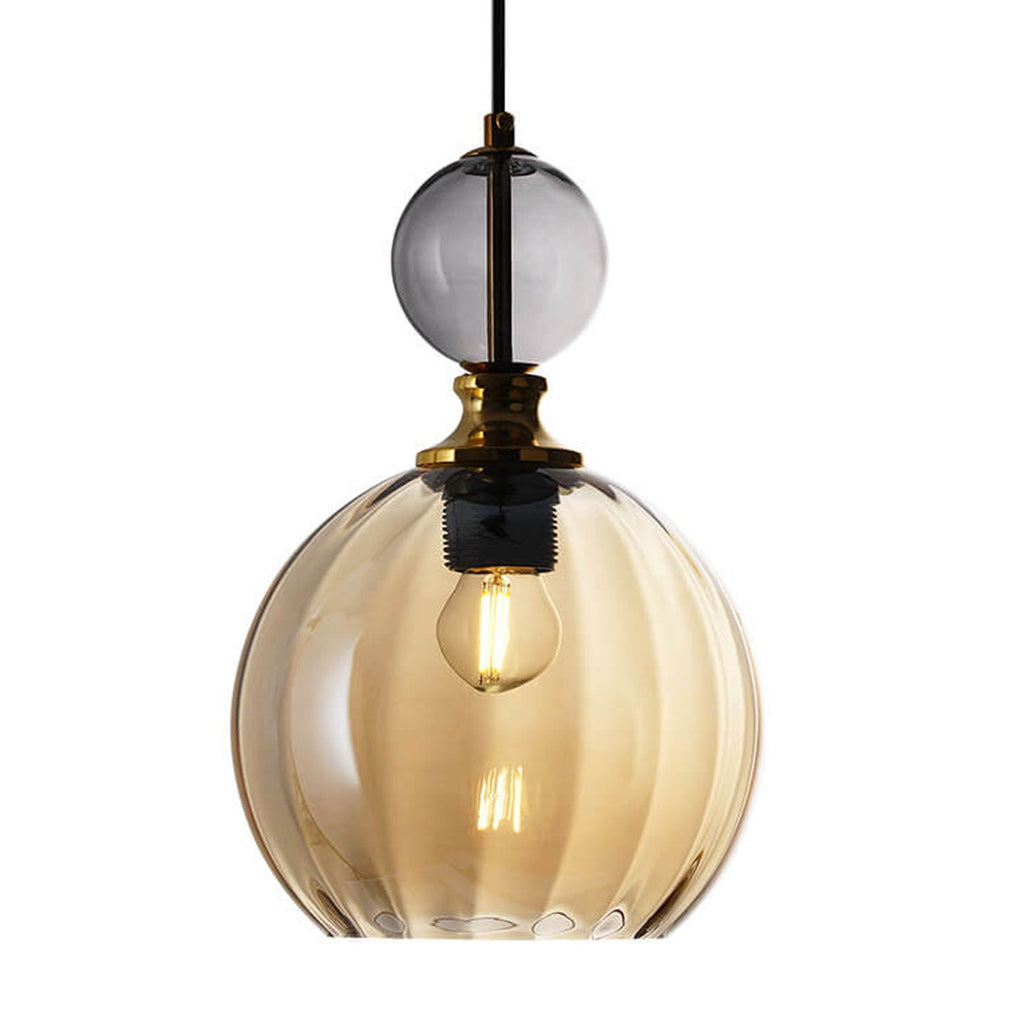 Creative Danish Striped Glass Round Chandelier for Modern Living Spaces