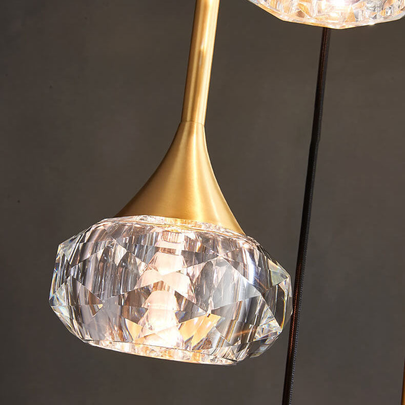 Elegant Brass Crystal Island Chandelier for Dining Room & Kitchen