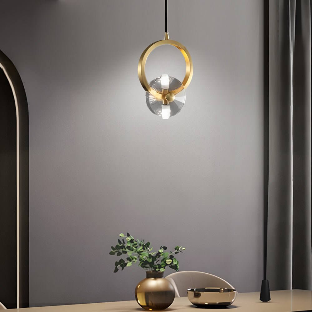 Elegant Copper Crystal LED Pendant Light for Modern Dining & Living Rooms