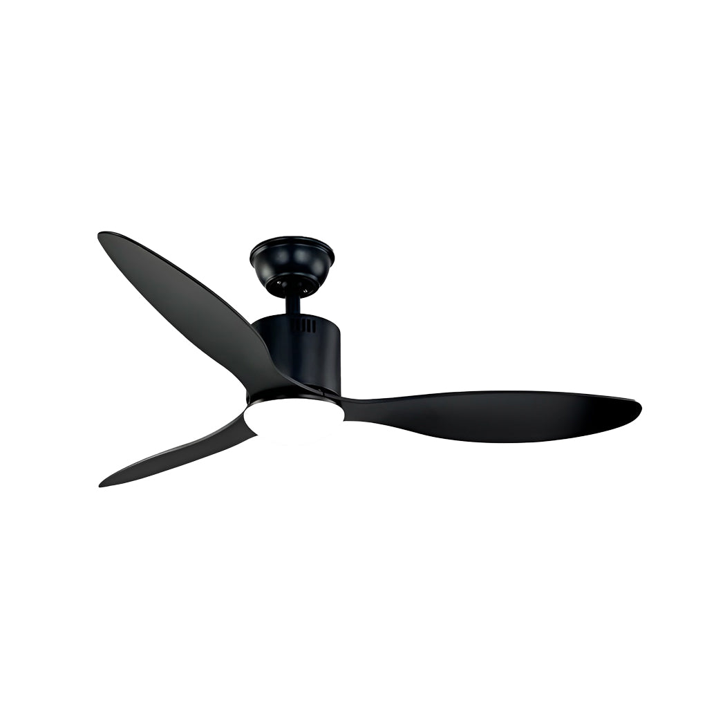 Modern White Ceiling Fan with 3 Blades, LED Lights, and Remote for Living Room
