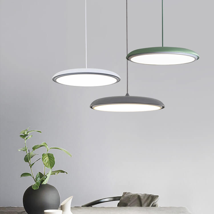 Nordic Style Metal LED Pendant Light in Colorful Macaron Design for Modern Spaces