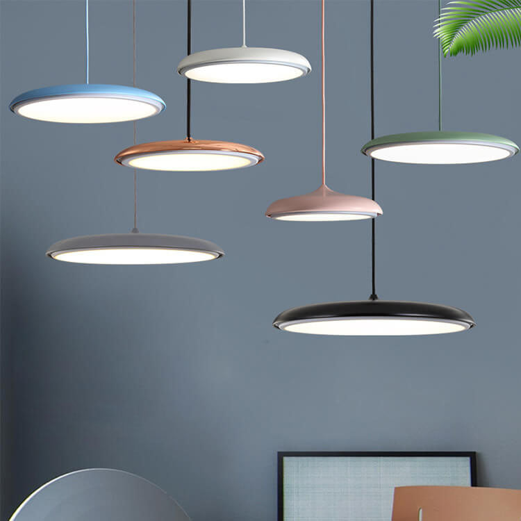 Nordic Style Metal LED Pendant Light in Colorful Macaron Design for Modern Spaces