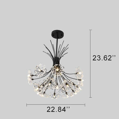 Elegant Crystal Dandelion Chandelier Light Fixture for Dining Room