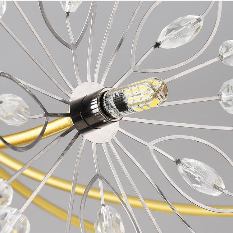 Elegant Crystal Dandelion Chandelier Light Fixture for Dining Room