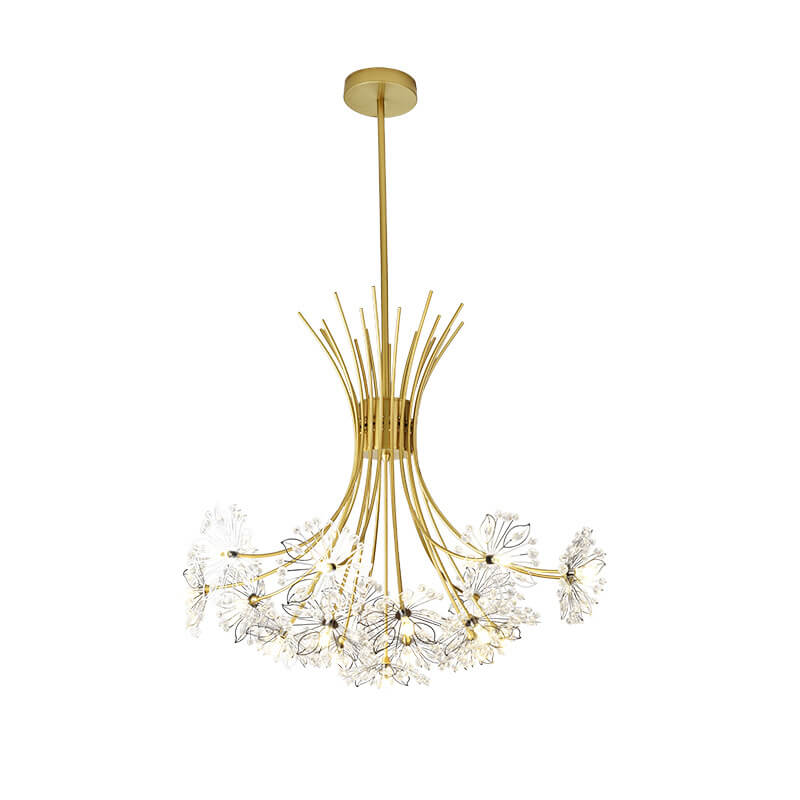 Elegant Crystal Dandelion Chandelier Light Fixture for Dining Room