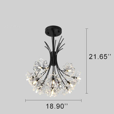 Elegant Crystal Dandelion Chandelier Light Fixture for Dining Room