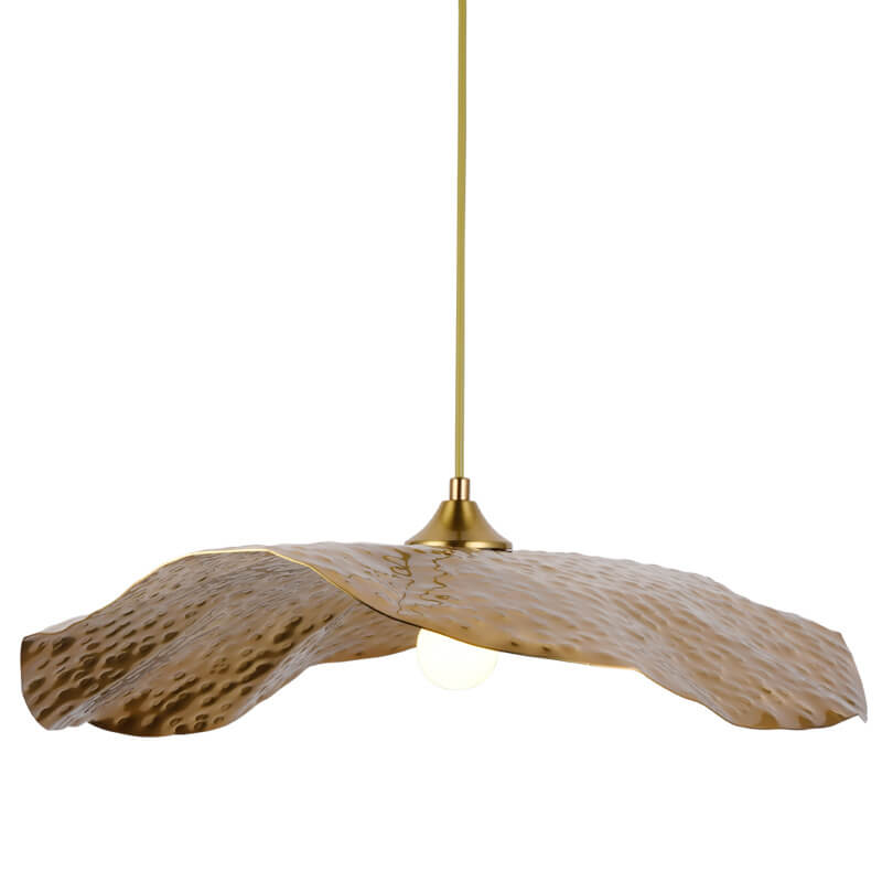 Elegant Golden Bronze Lotus Leaf Pendant Light for Modern Living Spaces