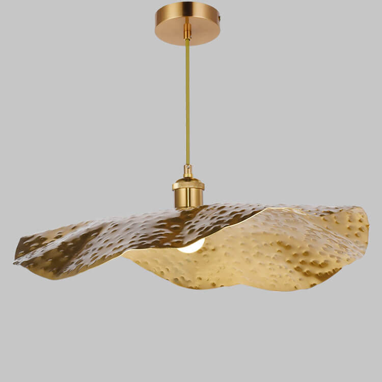 Elegant Golden Bronze Lotus Leaf Pendant Light for Modern Living Spaces