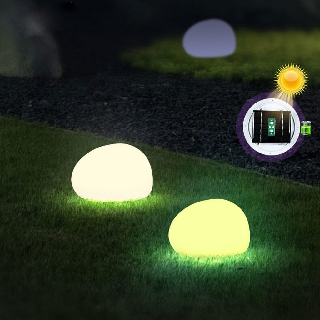 Bright White Solar-Powered Waterproof PE Spherical LED Lawn Lights