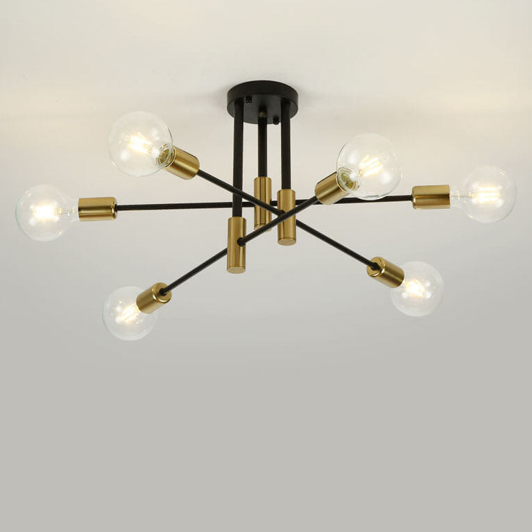 Nordic Minimalist Black Iron 4/6/8-Light Chandelier for Kitchen Island