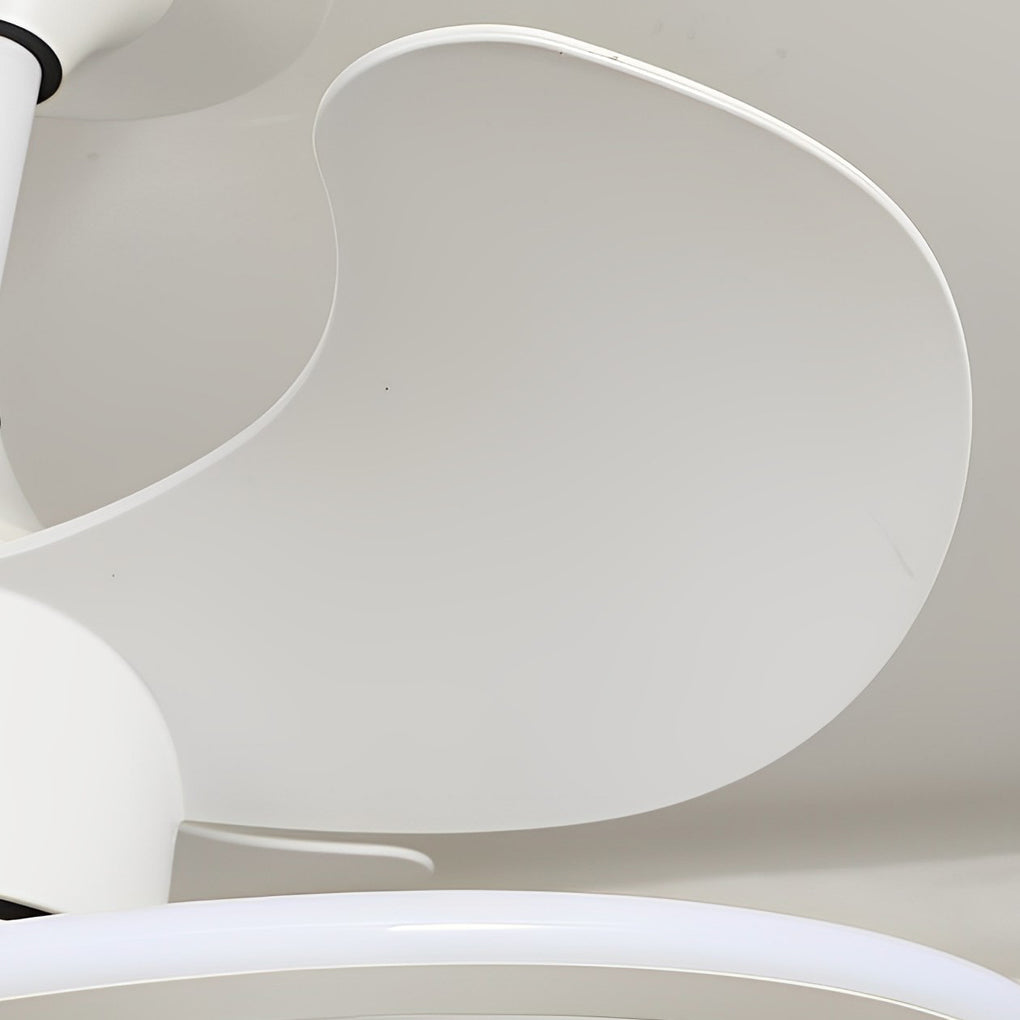 Nordic Bladeless Ceiling Fan with Flower LED Light for Modern Rooms
