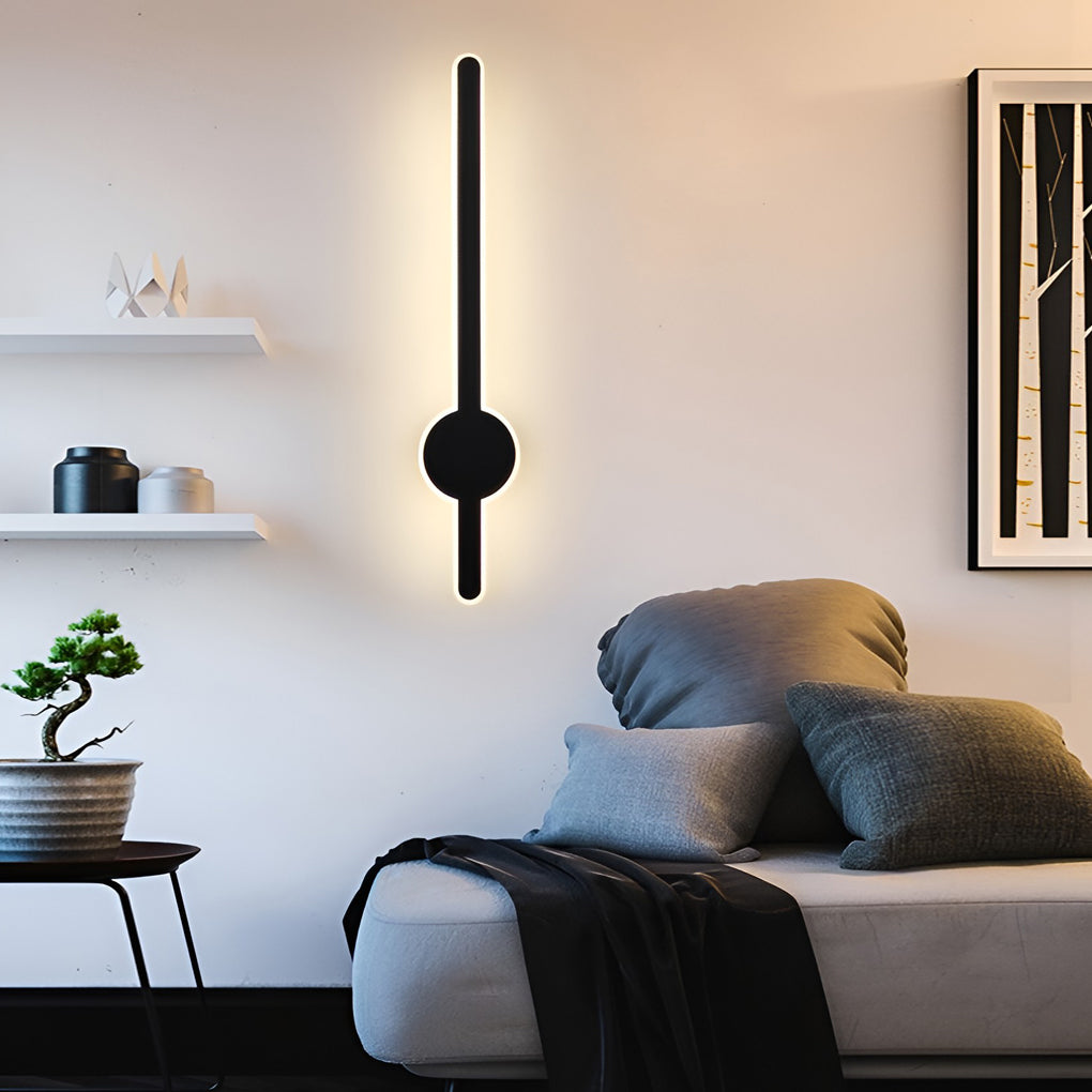 Sleek Modern LED Wall Sconce in Black/Gold/White for Living Room Decor