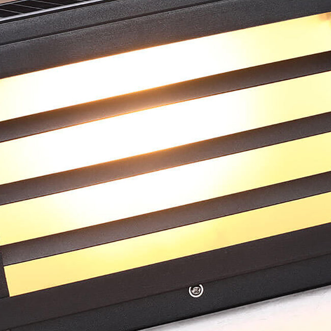 Sleek Black Solar-Powered Aluminum LED Post Light for Garden Landscape