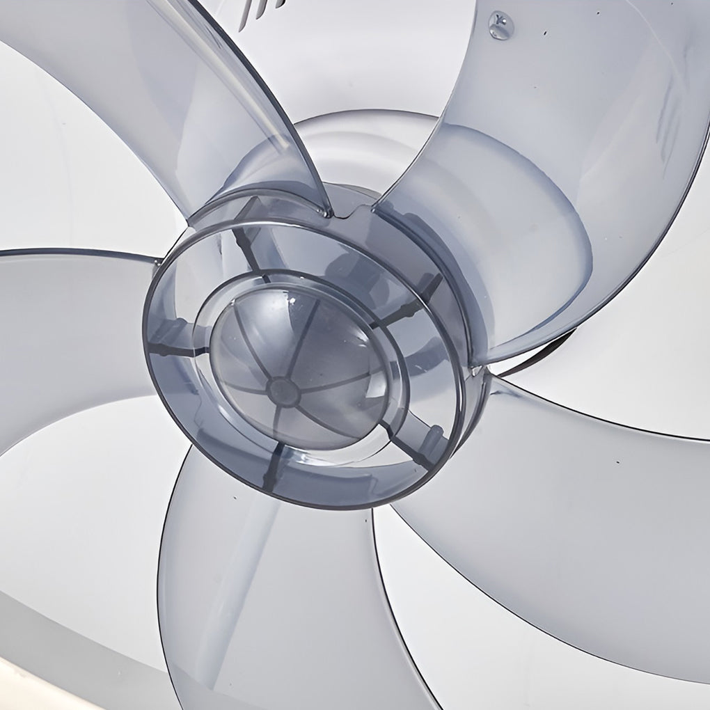 Modern White Round LED Ceiling Fan Light with 360° Rotation for Living Room