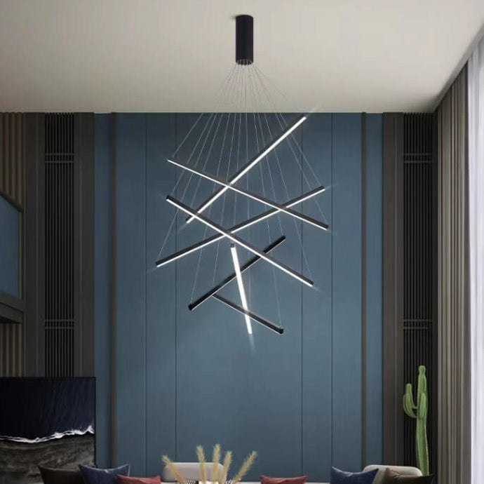Nordic Style Geometric Iron & Aluminum LED Chandelier for Modern Decor