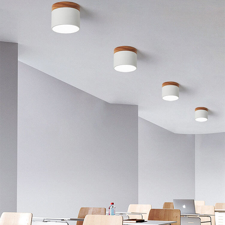 Elegant Scandinavian Solid Color LED Flush Mount Ceiling Light for Home