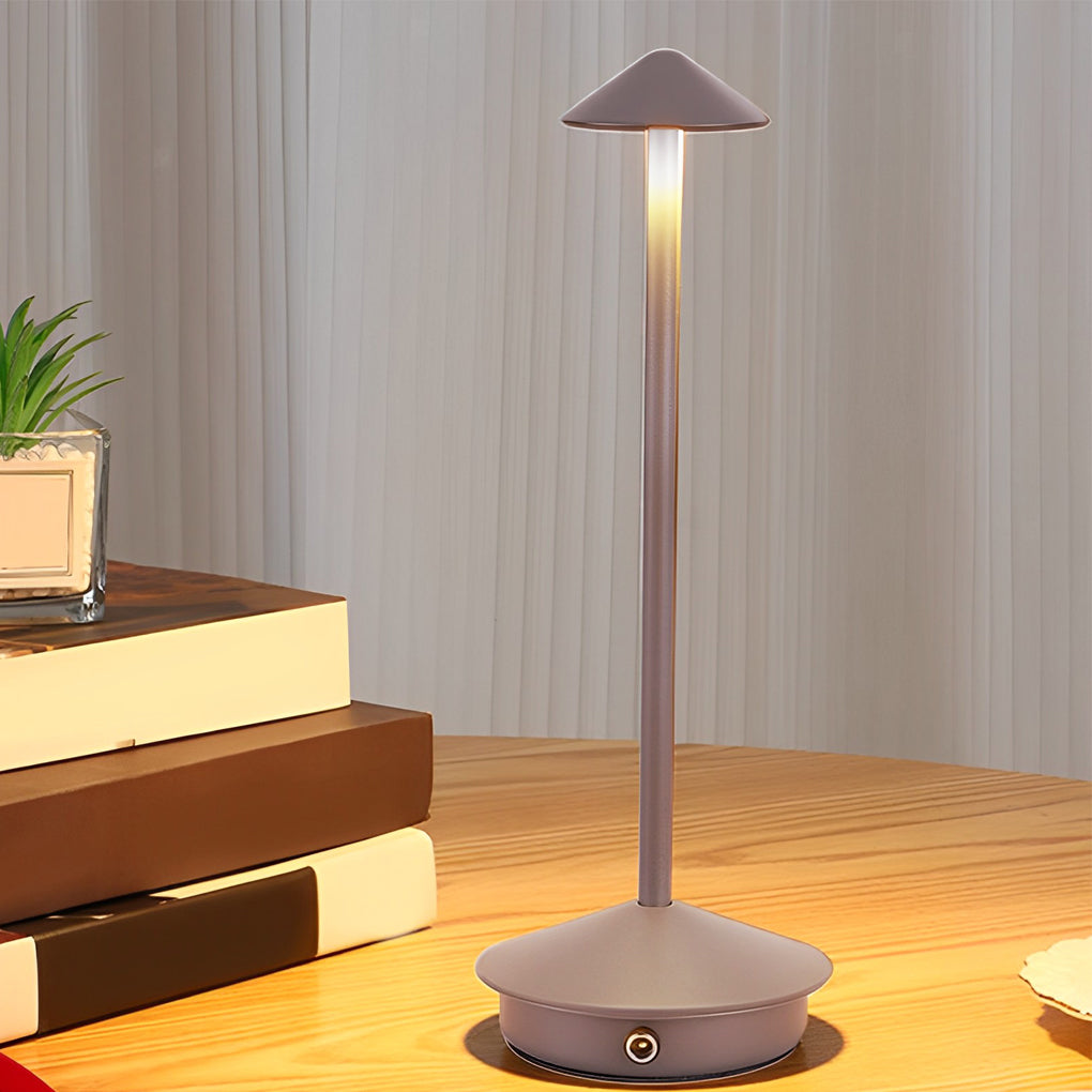 Dimmable Mini Triangle LED Table Lamp in Sleek White for Modern Décor