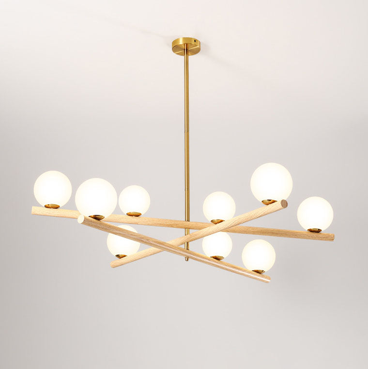 Modern Black Metal & Glass 6/9 Light Chandelier for Living Room