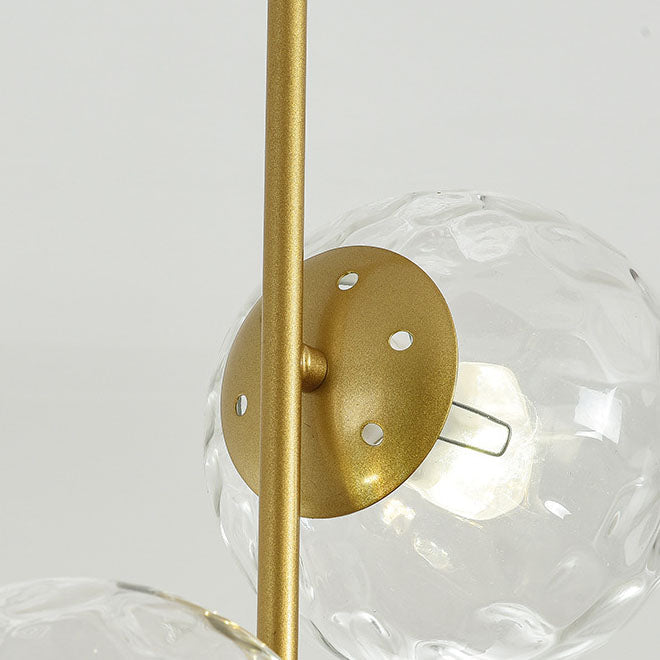 Modern Black Iron and Glass Round Ball Chandelier for Living Room