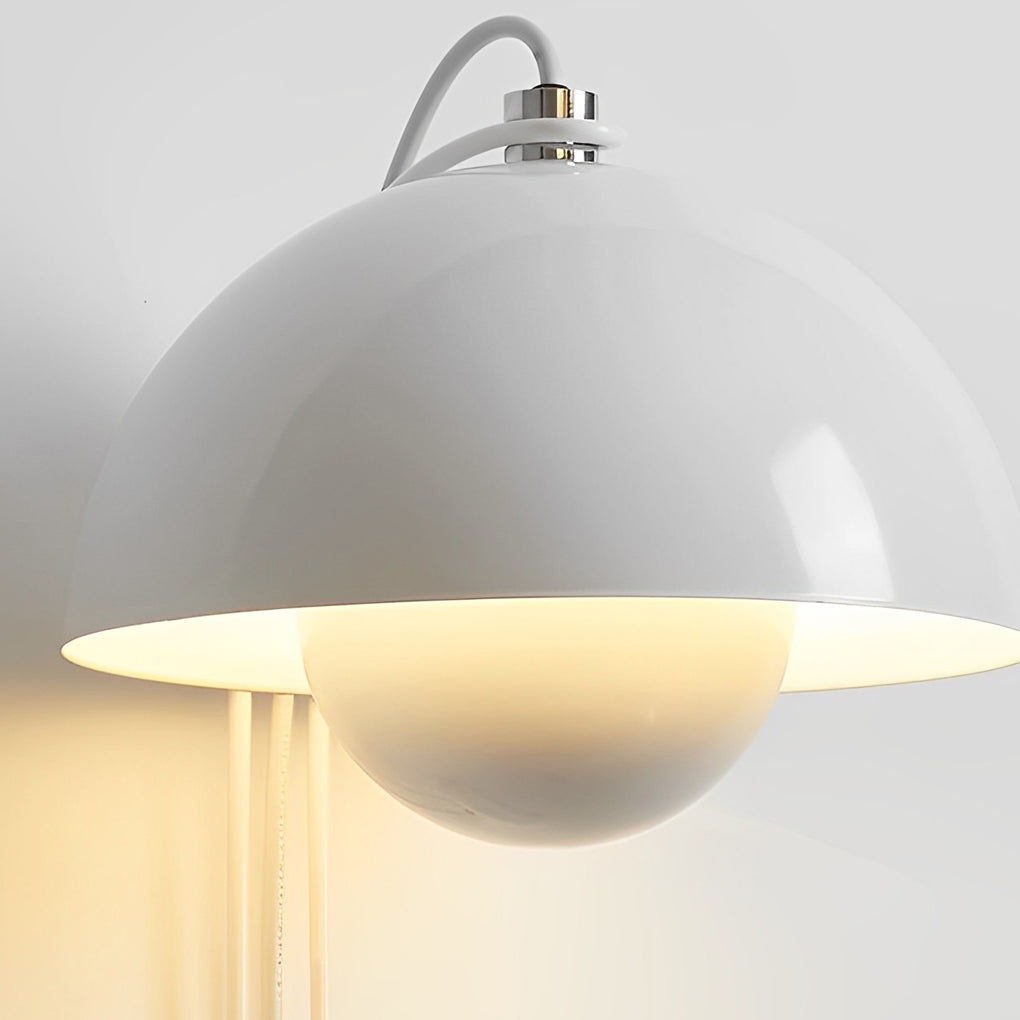 Nordic White Circular Three-Step Dimming Round Wall Sconce for Living Room