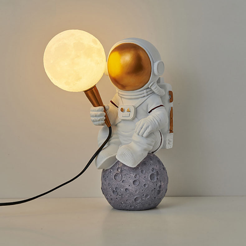 Modern Cartoon Astronaut Resin Wall Sconce Lamp for Kids' Bedroom