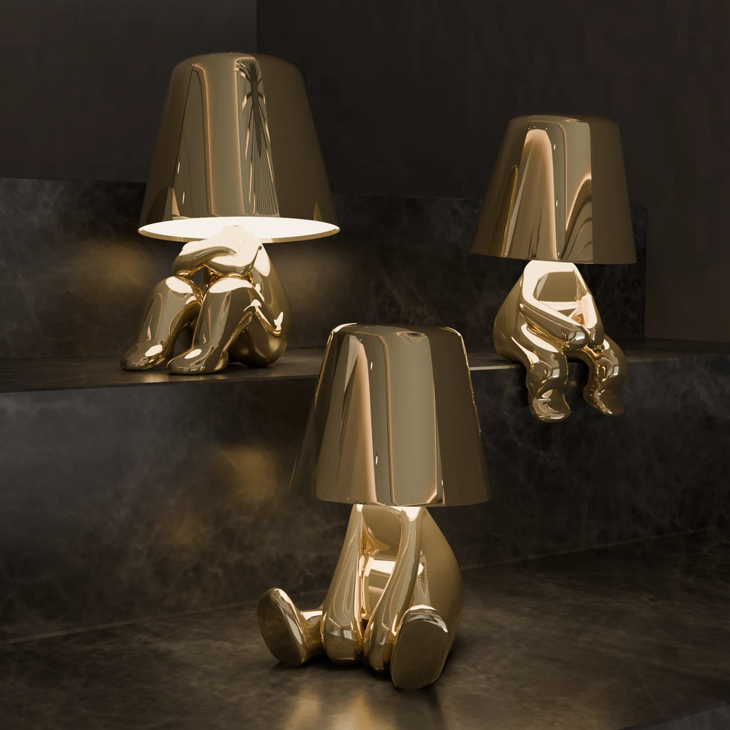 Elegant Gold Table Lamp Set – Modern Decor for Living Room & Office