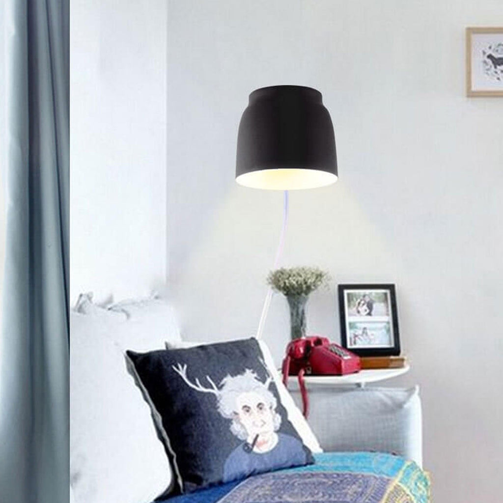Scandinavian Minimalist Rotatable 1-Light Column Wall Sconce in White