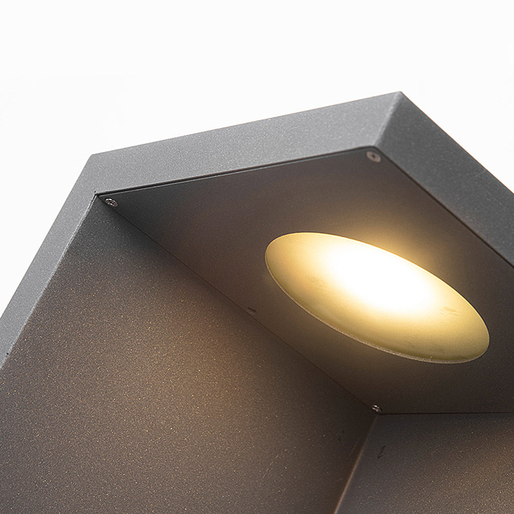 Modern Gray LED Half-Cut Rectangular Outdoor Path Light - IP54 Waterproof