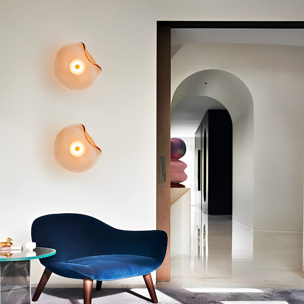 Postmodern Irregular Round Glass Wall Sconce for Stylish Home Lighting