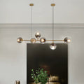 Vibrant Nordic Minimalist 6-Light Glass Orb Chandelier for Kitchen Island